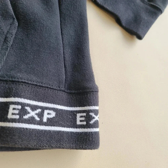 Express Quality+Fit Hoodie Men's Black White Logo Pull Over Hooded Sz M - Picture 7 of 8